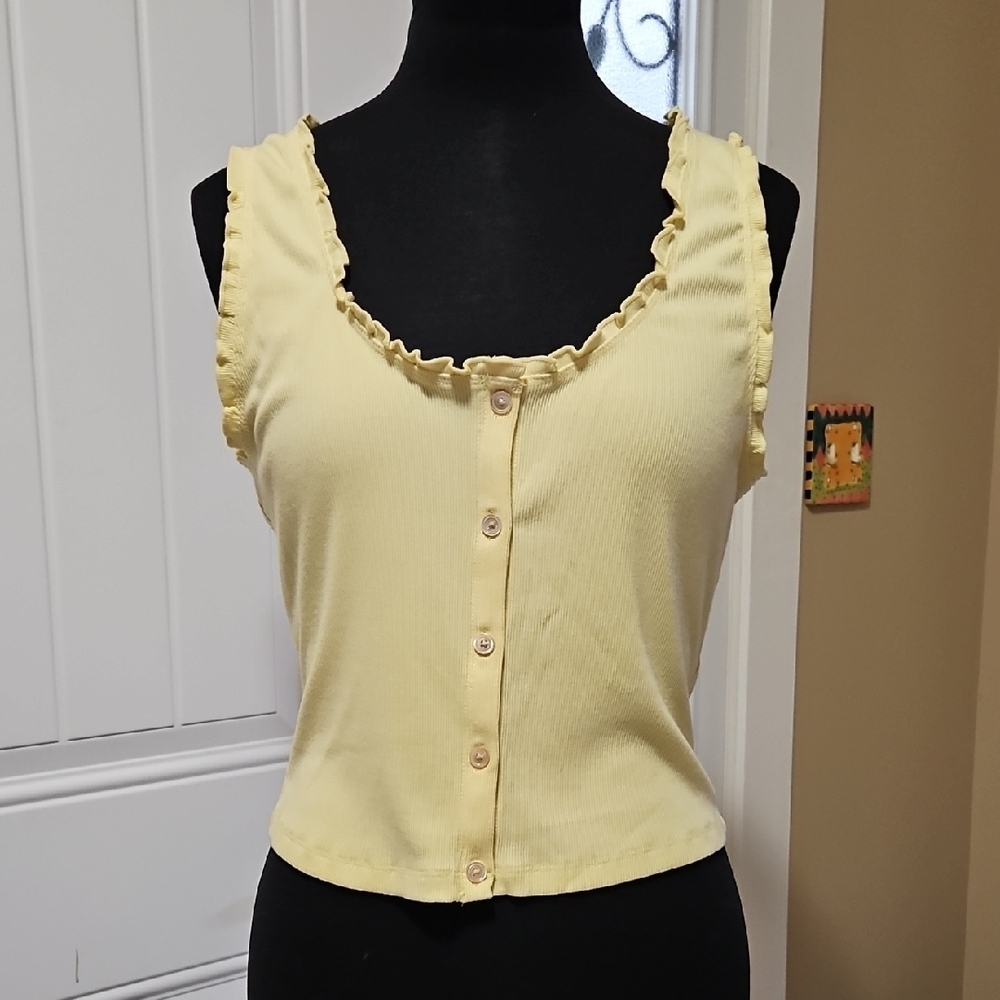 Wilfred Sloane Ruffled Tank Top In Yellow L